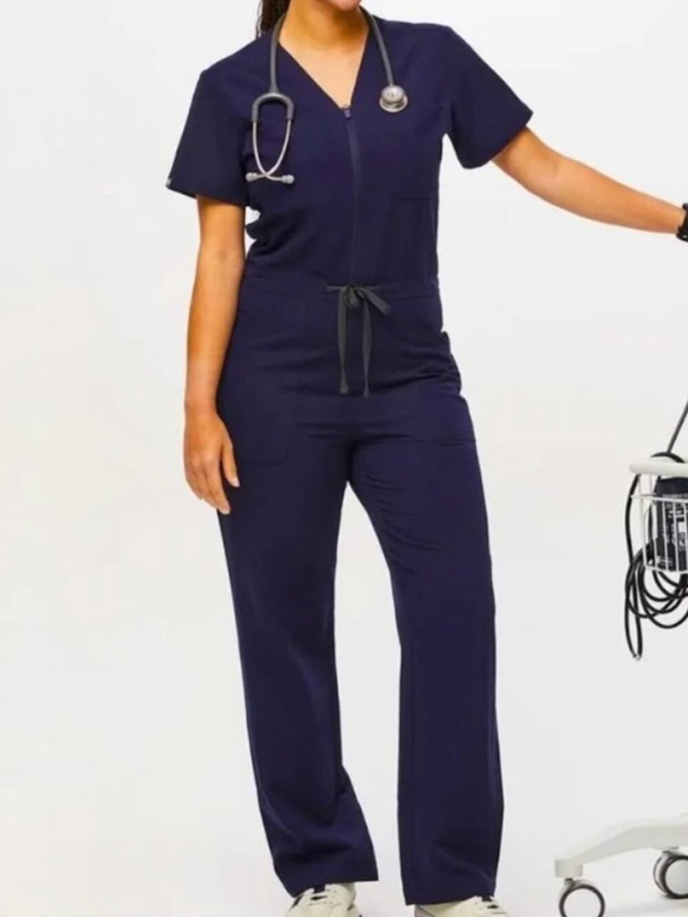 FIGS Catarina Straight Leg Scrub Jumpsuit Navy Size S